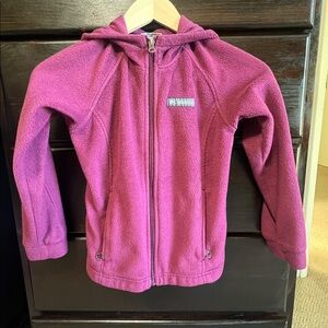 Columbia Girls Magenta Hooded Fleece Jacket